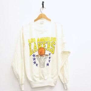 Vintage Los Angeles LA Lakers Basketball Long Sleeve Shirt Large